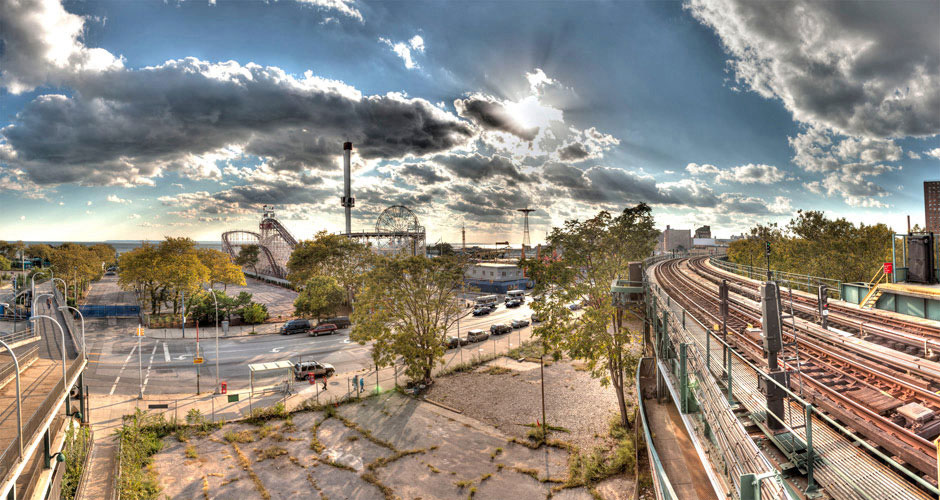 Seth Walters Panorama HDR New York Coney Island Train